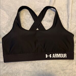 Under Armour Black Mid Cross-Back Sports Bra